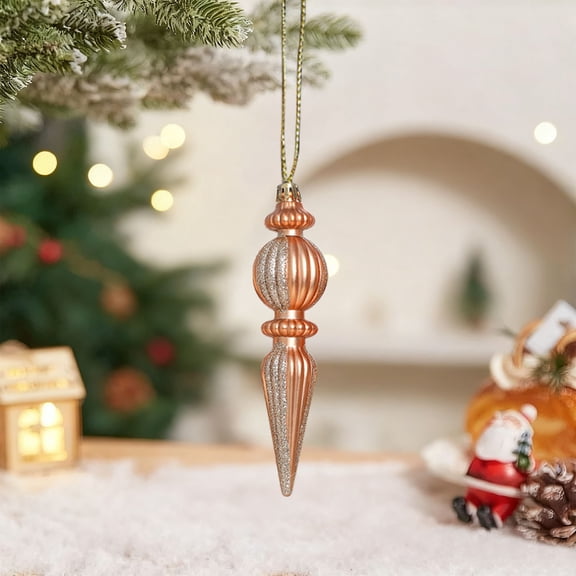 Plastic Champagne-Colored Christmas Tree Ornaments (Iron-Shaped)