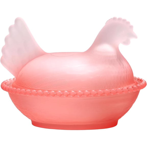Plastic Chicken Shaped Candy Dish - Hen on Nest Retro Bowl with Lid, Lightweight Decorative Jar for Snacks Countertop Decor & Table Centerpiece
