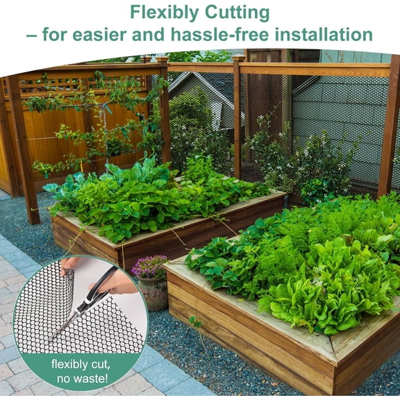 Plastic Chicken Wire,15.7"106" Plastic Wire Mesh Fence,Garden Netting Fencing Barrier for Poultry, Dogs, Rabbits,Chicken and Snake Barrier, Balcony Netting for Pets,Black$$Garden & Patio