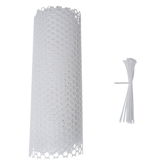 Plastic Chicken Wire Fence Mesh,Fencing for Gardening, Poultry Fencing, Frame Floral Netting White