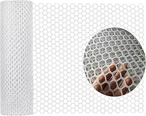 Plastic Chicken Wire Fencing 15.7IN x 20FT Black Chicken Wire Mesh Fence Poultry Netting for Crafts, Plastic Garden Fencing, Floral Chicken Wire