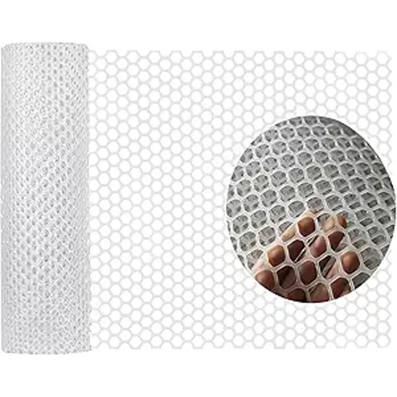 Plastic Chicken Wire Fencing 15.7IN x 20FT Black Chicken Wire Mesh Fence Poultry Netting for Crafts, Plastic Garden Fencing, Floral Chicken Wire