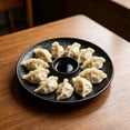 thumbnail image 1 of Plastic Chip and Dip Serving Divided Serving Trays,Stackable Trays with Sauce Compartment,Appetizers and Cheeses Serving Platter Compartment Dish for Dumpling,Snack,Fruit,Veggies and More (Black), 1 of 4