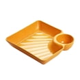 thumbnail image 1 of Plastic Chip Dip Serving Platter, Dumpling Plates with Sauce Compartment and Dipping Saucer, Multi Reusable Square Divided Snack Tray for Appetizer, Sushi, Taco Salsa, Fruit, Charcuterie, 1 of 9