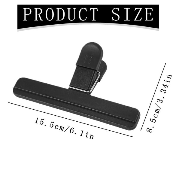 Plastic Chip Holder for Snacks Coffee and Pet Food, Black Bag Sealing Clip with Strong Spring Grip, Airtight Freshness Lock for Kitchen Pantry Storage