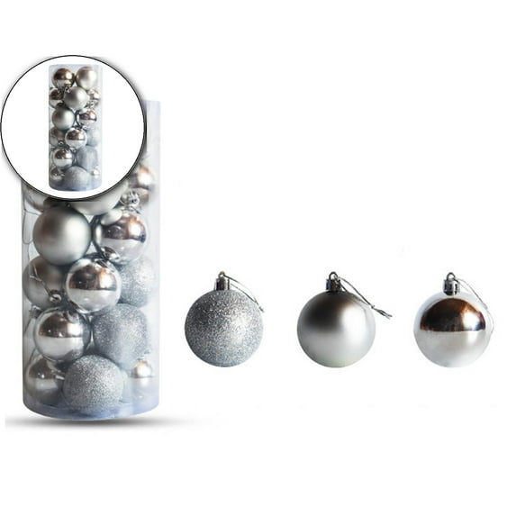 Plastic Christmas Balls 24pcs Ball Ornaments Xmas Decorations Shatterproof Christmas Tree Decorations Hanging Balls for Christmas Tree Holiday Decoration