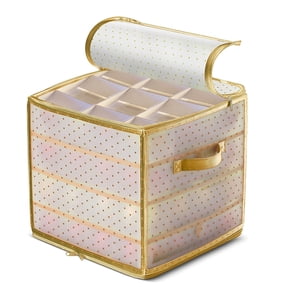 Christmas Ornament Storage Box with Separated Trays Holiday Decoration Organizer Container