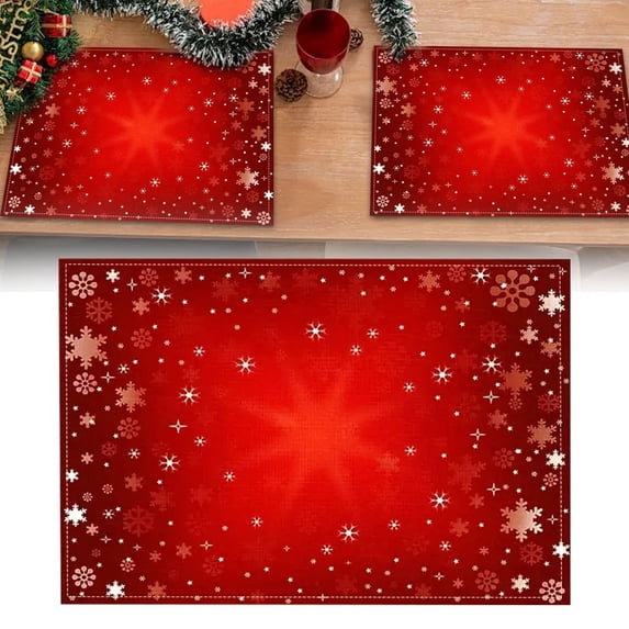 Plastic Christmas Placemats, Vinyl Christmas Placemats, Christmas Table Mat, Christmas Placemats Christmas Kitchen Table Mats Winter Placemats Heat-Resistant Placemats 40*55cm