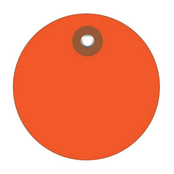 Plastic Circle Tags Orange 3" (100 Per/Case)