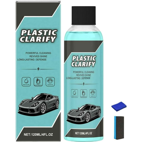 Plastic Clarifier Waterless Spray Wax for Cars, Protective Cleaner & Conditioner for Dashboard, Door Panels, Seats & Interior Surfaces