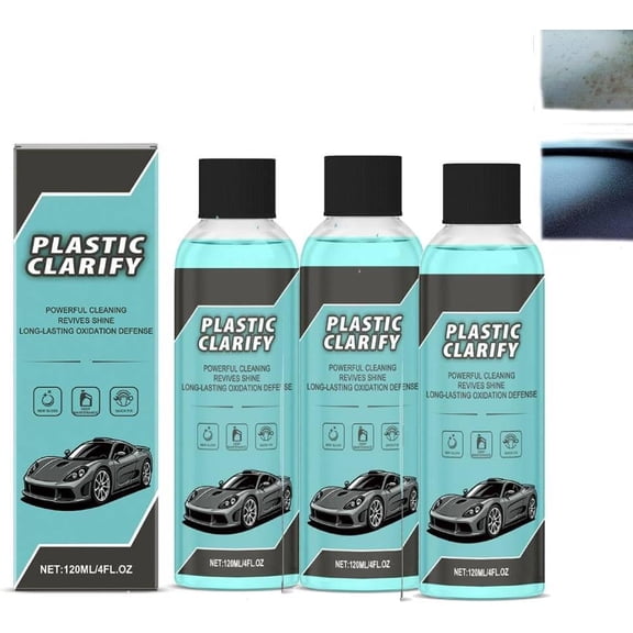 Plastic Clarify for Cars,Automotive Plastic Refurbisher for Car Plastic Parts,Waterless Spray Wax,2025 New Plastic Parts Refurbish Agent,Plastic Rubber Leather Restorer for Cars