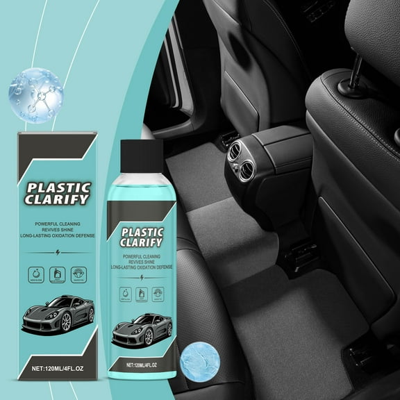Plastic Clarify For Cars,Plastic Clarify,Waterless Spray Wax, All-In-One For Car Interiors & Exteriors, Plastic Rubber Leather Restorer For Cars 120ml