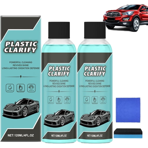 Plastic Clarify for Cars, Waterless Spray Wax, Car Interior Plastic Cleaner & Conditioner, Car Plastic Plating Refurbishing Agent, Deep Cleaning and Long-Lasting for Plastics