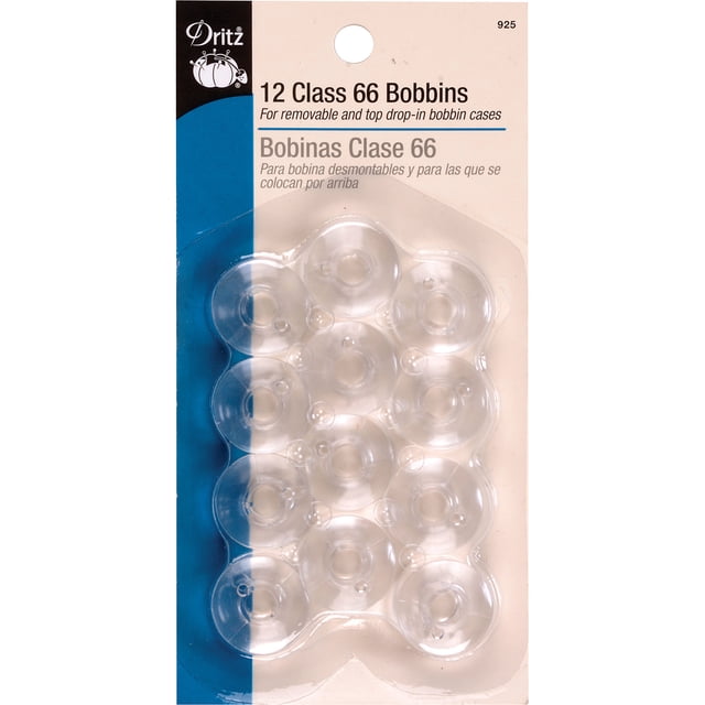 Dritz class 66 reusable 12 count clear plastic bobbins walmart