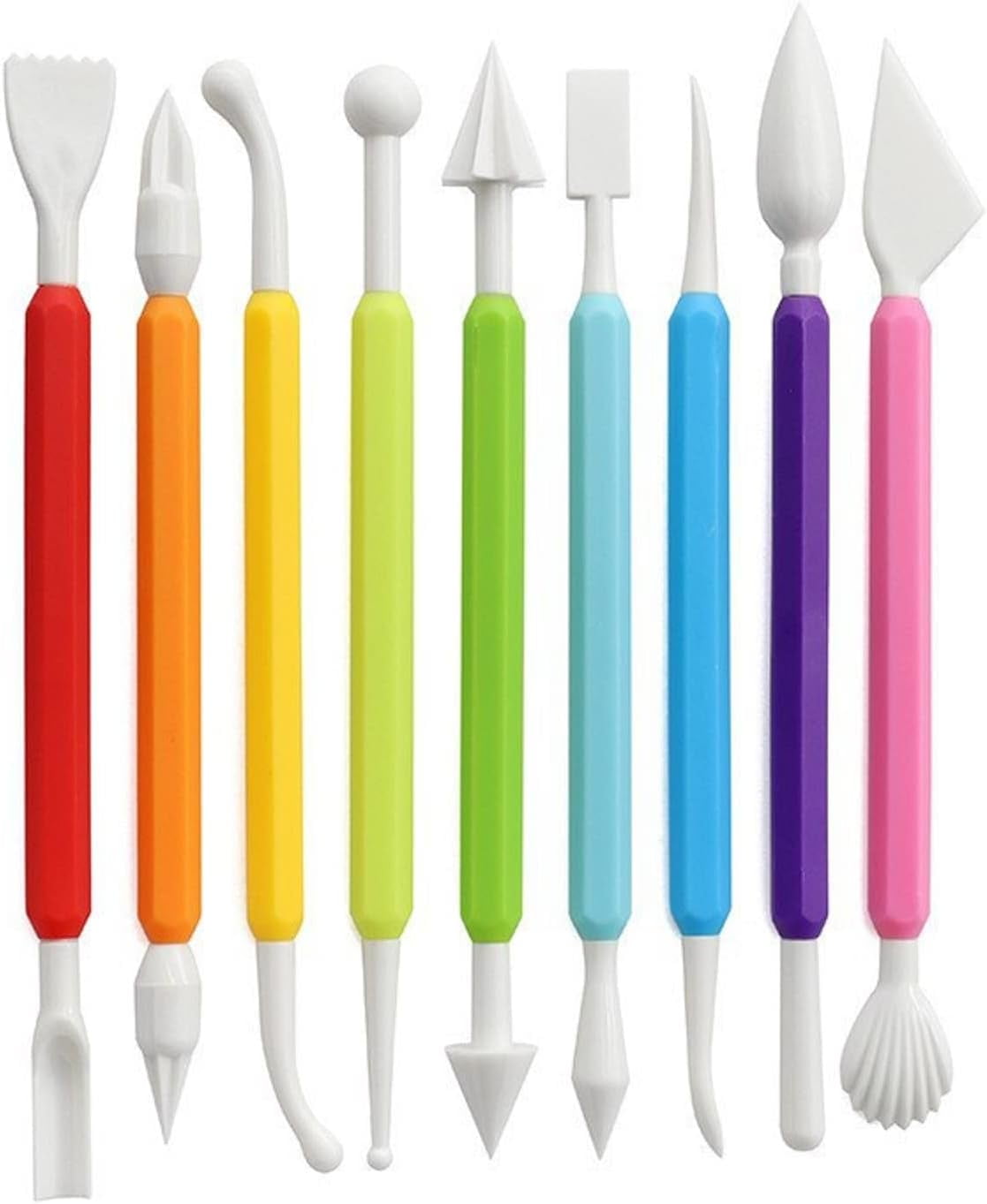 9-Piece Multicolor Reversible Air Dry Clay Tool Set