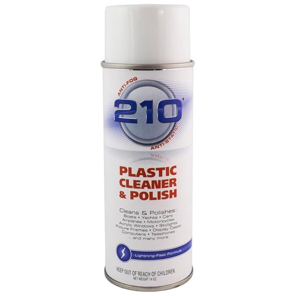 Plastic Cleaner & Polish - 14oz Aerosol Spray - Vinyl, Acrylic, Plexiglass - Car, Boat, RV, Home & Office - Anti-Static, Scratch Resistant