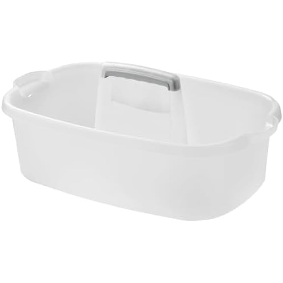 Plastic Cleaning Storage Caddy with Handle, Large Shower Caddy Basket Organizer for Dorm, Bathroom, Tool, Garden, Kitchen, Cleaning Supplies - Clear