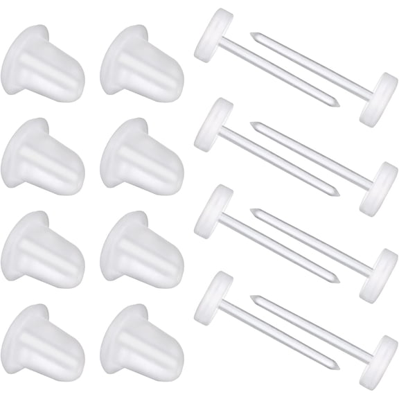Plastic Clear Earrings for Work & Sports - Invisible Silicone Stud Replacements (100 Pair)