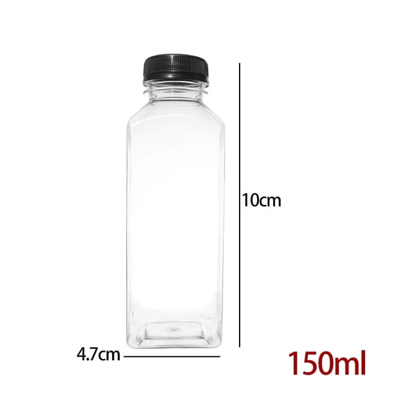 Plastic Clear Empty Seal Bottle with Screw Cap DIY Fruit Juice Milk Beverage Container Birthday Party Travel Practical Bottles