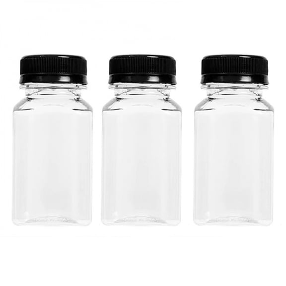 Plastic Clear Empty Seal Bottle with Screw Cap DIY Fruit Juice Milk Beverage Container Birthday Party Travel Practical Bottles