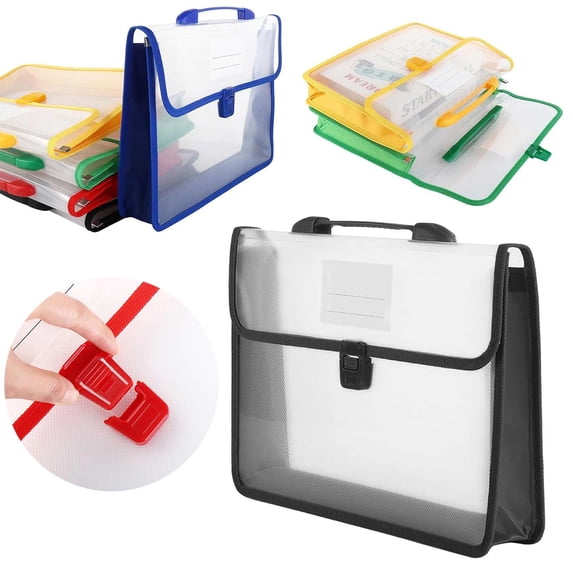 Plastic Clear Envelopes With Buckle Expanding File Folders Letter/A4 Size Documents Organizer For School Home