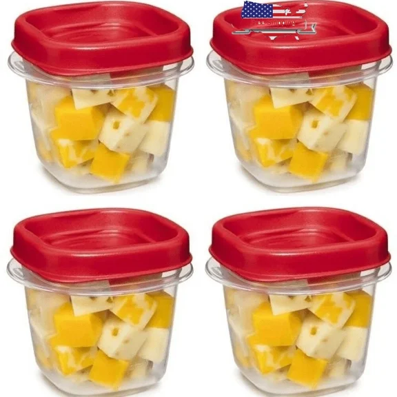Plastic Clear Food Storage Set Of 4 W/ Lids Microwave & Dishwasher Safe Bpa Free