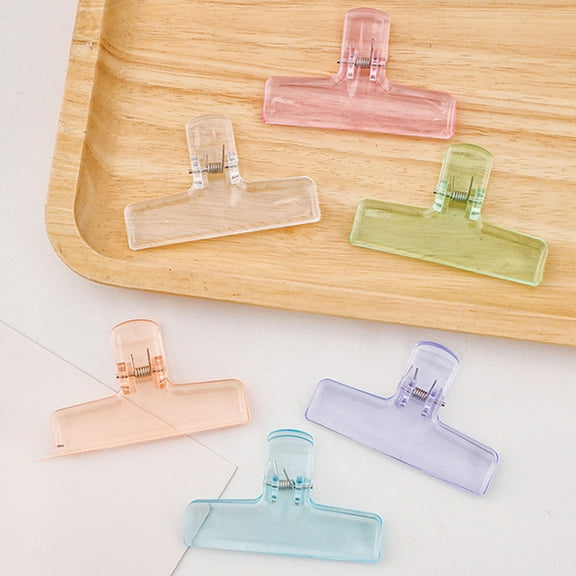 Plastic Clip Transparent Dovetail Long Tail Binder Clip | Small Bills Data Paper Holders | Clear Office & Food Seal Clip | 7.4x4.7x2.2cm | Durable, Rustproof, Lightweight, Multi-use
