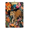 thumbnail image 1 of Plastic Clipboard Acrylic Hanging Clip Board with Gold Low Profile Office School Supplies 12.5x9 Leopard Walking Through Flowers, 1 of 9