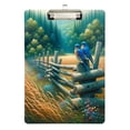 thumbnail image 1 of Plastic Clipboard Acrylic Hanging Clip Board with silver Low Profile Office School Supplies 12.5x9 Bluebirds and Forests, 1 of 9