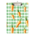 thumbnail image 1 of Plastic Clipboard Acrylic Hanging Clip Board with silver Low Profile Office School Supplies 12.5x9 Green Checkered with Carrots, 1 of 9