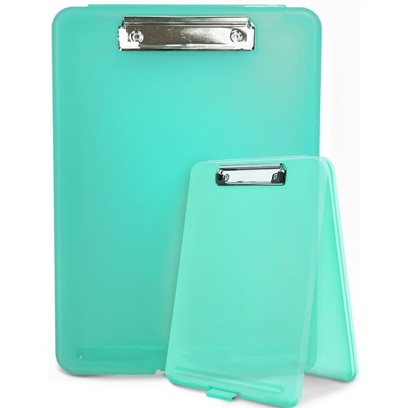 Plastic Storage Clipboard, 13x9.4 Inches Waterproof Clipboard with Compartment, Clip Board Ideal for School, Office, Medical Personnel