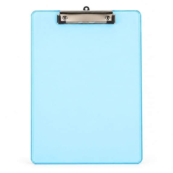 Plastic Clipboard, 1 Pack, 12.4 x 8.9 Inch, Letter/A4 Size, Low-Profile Metal Clip,Blue