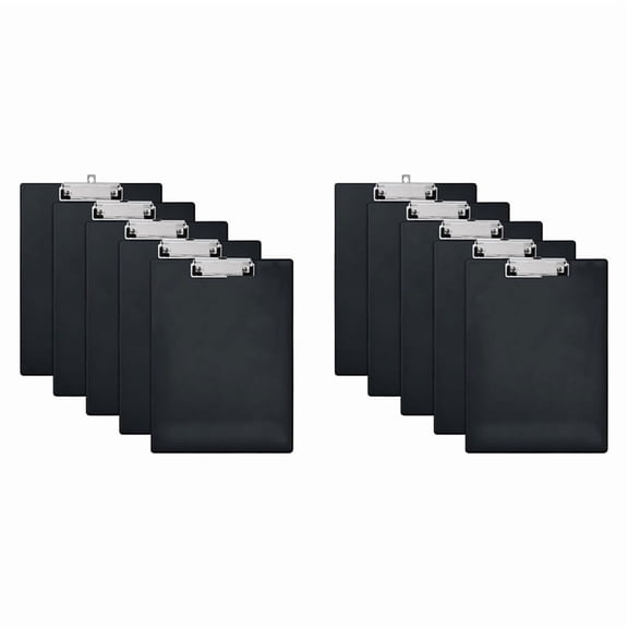 Plastic Clipboards, (Set of 10) Clipboard with Low Profile Clip, 8.9 X 12.3 Inch Clip Boards for Office, School