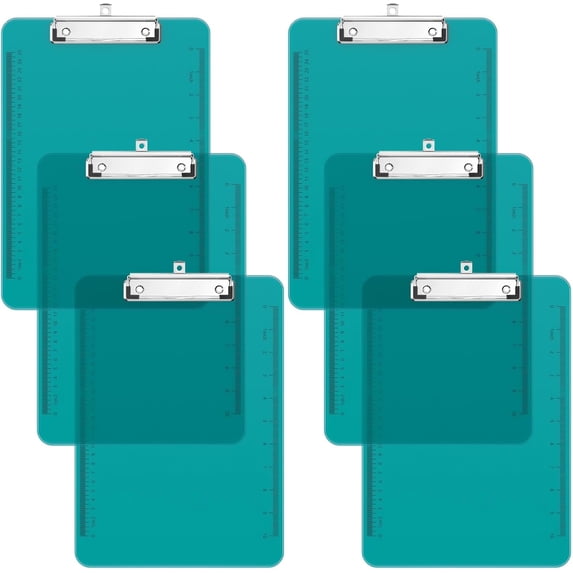 Plastic Clipboards, Translucent Ruler Clip Board with Low Profile, Office Supply, School Supplies, Letter Size 9 x 12.5 Inches