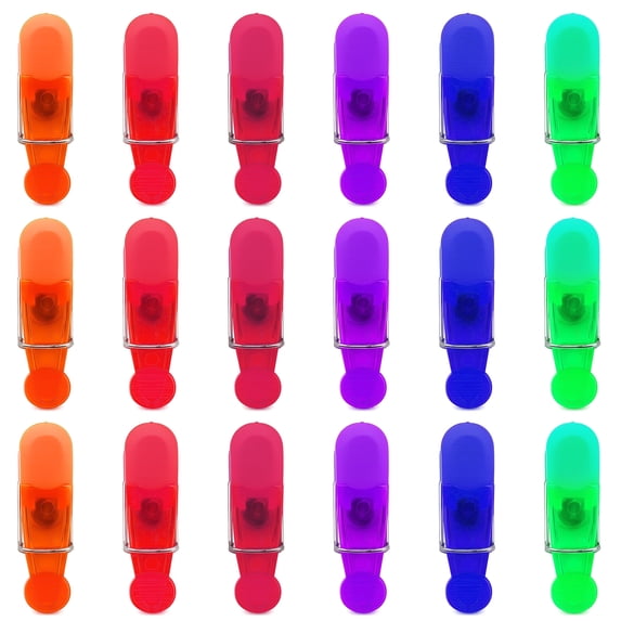 Magnetic Chip Clips, 18 Pack Bag Clips with Snap-Fit Design, Food Storage Clips for Kitchen Fridge Organization