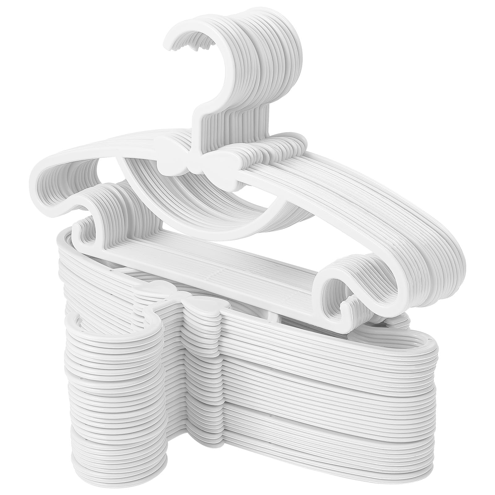Plastic Closet Hangers 100 Pack White For Infant And Children's Clothing