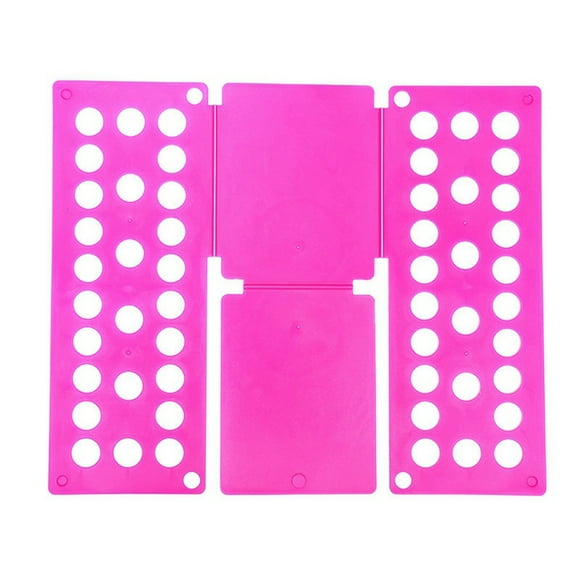 Plastic Clothes Folding Board Kids Laundry Folder Shirt Folding Board Home Storage Tool for Kid Children Adults Rose Red