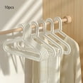 thumbnail image 1 of Plastic Clothes Hangers 10 Pack | Adult Size Non-Slip Space Saving Closet Organizer | Durable Slim Design in Pink White Black | Heavy Duty Shirt Coat Suit Pant Holder | 16.14x9.33in, 1 of 6