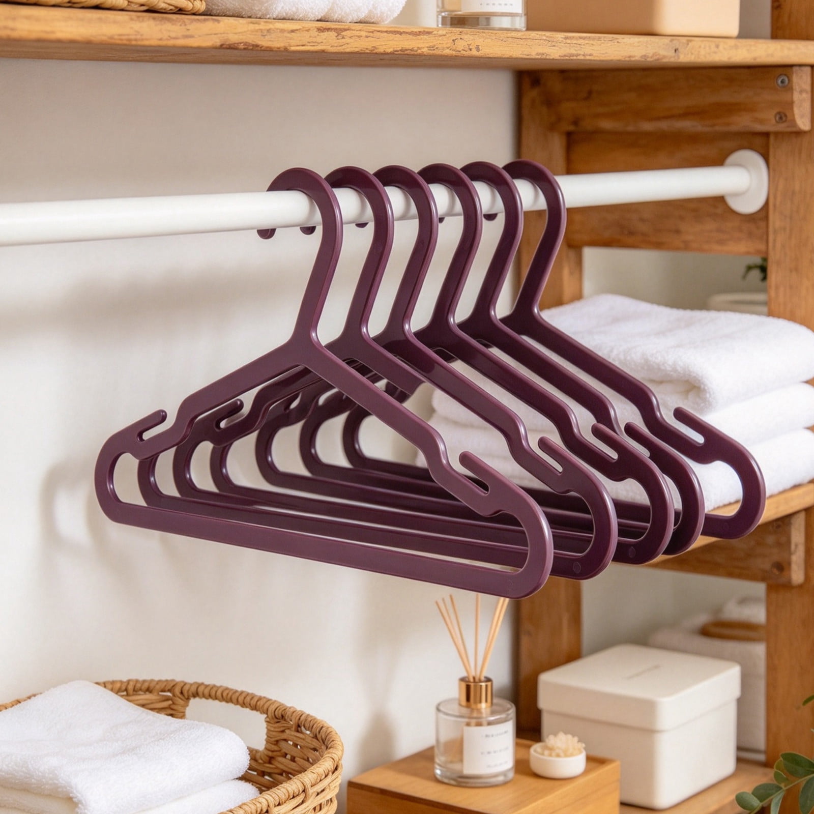 Plastic Clothes Hangers 10 Pack with Hooks, Wine, 16.54 Inch - Walmart.com
