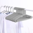 thumbnail image 1 of Plastic Clothes Hangers Non Slip Shoulders | Space Saving Slim Design | Anti Marking Windproof Hook | Wet or Dry Use | Multi-Purpose Closet Organizer | 20 Pack | Gray White | 15.75x7.09in, 1 of 6