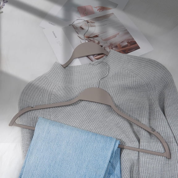 Plastic Clothes Hangers, Upgraded Rubber Non Slip, Durable Slim Clothing Hangers, 20 Pack