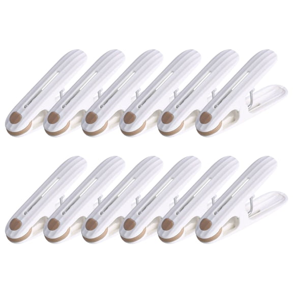 Plastic Clothes Pins,Heavy Duty Out Door Table Cloth Clips,Windproof Chip Clips with Non-Slip No-Trace Design for Laundry,Drying Clothes,Towels,Crafts,Picture,Food Clips,Home (Z-Brown 12 PCS)