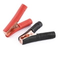 thumbnail image 1 of Plastic Coated Copper Plating Battery Alligator Clip Clamp Black Red 100A 2pcs, 1 of 3