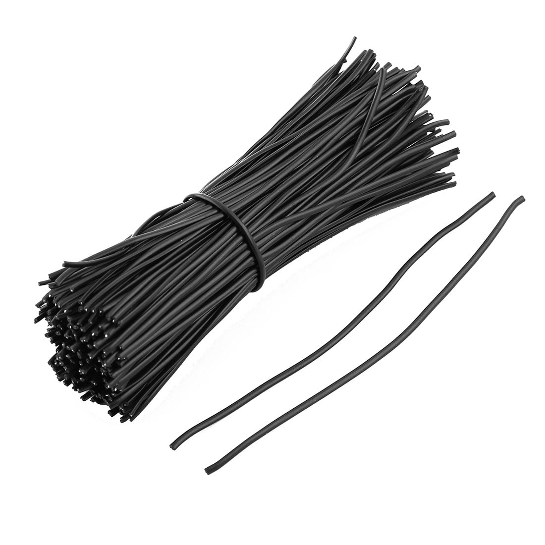 Plastic Coated Cord Packaging Closure Twist Tie Wire Black 120mm x 2mm  200pcs