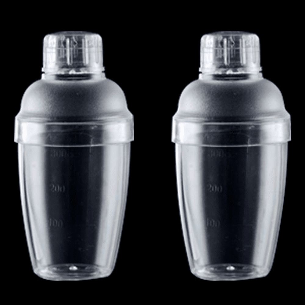 Plastic Cocktail Shaker Set Drink Mixer with Mark Clear Drink Shaker Cocktail Shaker and