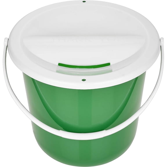 Plastic Coin Collection Bucket with Removable lid and Handle Charity Donation Collection Money Box Pail for Fundraising with top Slot for Tickets raffles and Money 7.5" Hx8.3 DiameterGreen 4 Pack