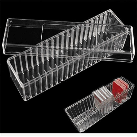 Plastic Coin Storage Box Case for 20 Slab Coin Holders Transparent Stackable Dust-Resistant Collector Box for Coin Enthusiasts Banks Schools Offices
