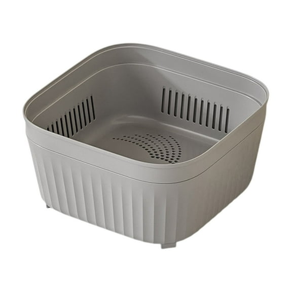 Plastic Colander - for Kitchen with Drip Bowl, Food Safe, Plastic Strainer for Fruit, Berry, Vegetable and Pasta, Dishwasher Safe,4.7X3.4X5.9In(Gray)