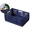 thumbnail image 1 of Plastic Collapsible Crate, Stackable Folding Storage Crate for Organization for Adults, Foldable Plastic Crate(Black), 1 of 6
