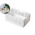 thumbnail image 1 of Plastic Collapsible Crate, Stackable Folding Storage Crate for Organization for Adults, Foldable Plastic Crate(White), 1 of 6